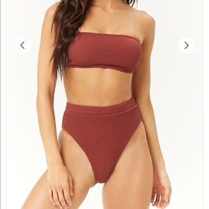 Puckered High-Waist Bikini Bottom